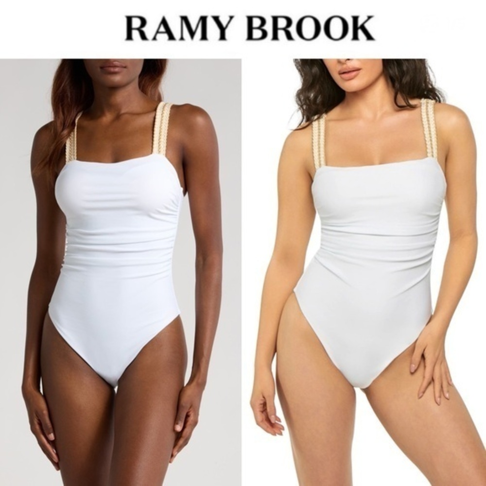 Ramy Brook White Myra One Piece Swimsuit Sz L NWT 248$